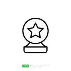Poster - Stylized Icon of a Star Inside a Sphere Representing Achievement and Recognition in Education and Science
