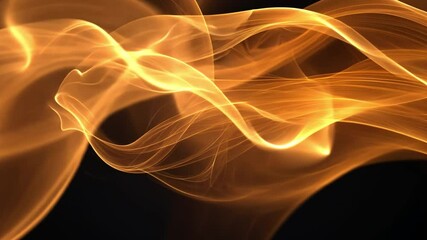 Poster - Mesmerizing Abstract Background of Orange and Yellow Flames and Smoke Dynamic Display of Light, Energy, and Movement in Fluid Motion.