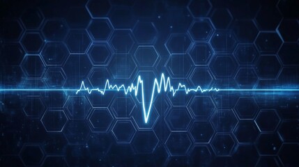 Poster - Abstract blue technology background with hexagonal and line shapes. Medical healthcare. Medical tech. Abstract futuristic. Modern tech futuristic digital patterns. Technology or science. High Tech