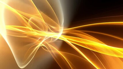 Poster - abstract digital art vibrant orange and yellow light trails create dynamic composition of energy and