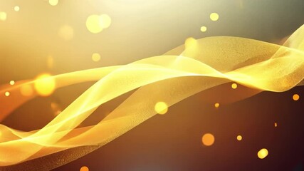 Poster - beautiful abstract background with golden waves and soft bokeh lights, creating warm atmosphere for 