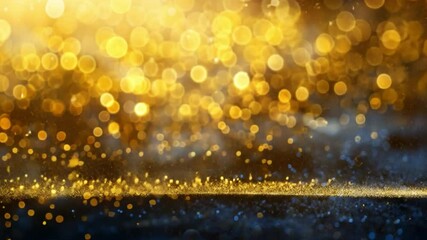 Poster - shimmering golden bokeh lights create festive atmosphere with soft focus elegance for celebrations a