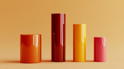 Poster - A clean, minimalist D bar chart with sleek, glossy bars in different heights, each representing financial growth over time, set against a neutral backdrop