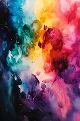 Poster - Colorful abstract watercolor painting background blending together