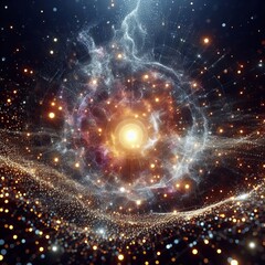 Canvas Print - particle cloud in space infinitely