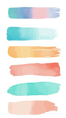 Poster - Colorful Watercolor Highlighter Lines Set in Minimalist Style for Design Projects