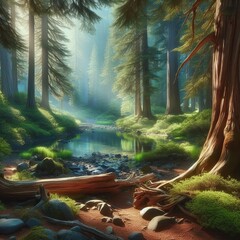 Wall Mural - quiet cedar aromatic cedar trees