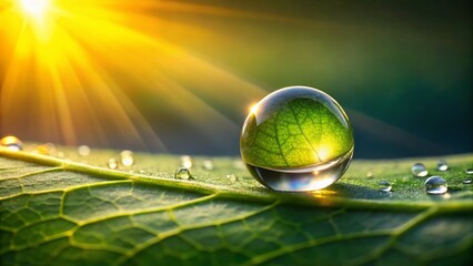 Poster - Stunning Macro Water Drop Photography: Crystal Clear Reflection