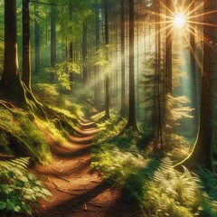 Wall Mural - sun dappled illuminate earthy details