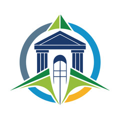 Poster - Creative vector logo design representing an architecture firm focused on sustainable building practices and innovative design concepts