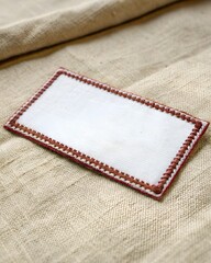 Poster - Blank  fabric patch mockup with stitched border on , perfect for branding design.