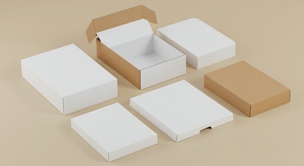 Poster - Arrangement of Rectangular Cardboard Boxes for Product Packaging