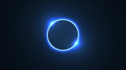 Blue neon light circle motion graphic