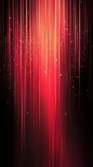 Fototapete - Bright red vertical lines with sparkling particles create a captivating abstract background in a dark setting