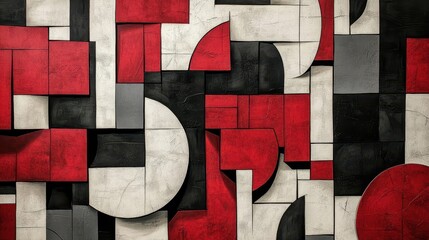 Wall Mural - Abstract cubist wallpaper with sharp contrasts and paper-like backdrop
