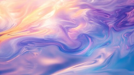 Wall Mural - Glass-textured wallpaper with purple-gold swirl and surreal reflective backdrop