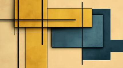 Wall Mural - Wallpaper with clear Bauhaus geometry and polished texture