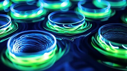 Aufkleber - Exploration of light and water patterns in a tranquil and vibrant setting during a night event Generative AI