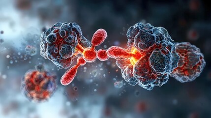 Aufkleber - Molecular interaction highlights laboratory setting scientific visualization close-up view chemistry concept