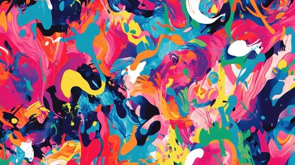 Wall Mural - Coral and blue graffiti over vinyl surface digital art backdrop