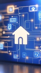 Poster - Innovative smart home technology network showcasing futuristic system design