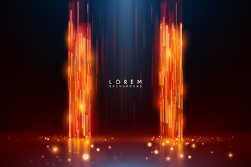Wall Mural - red light lines background with sparks