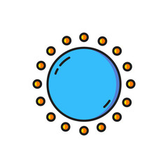 Poster - Color Sun icon isolated on white background. Flat filled outline style with shadow. Vector