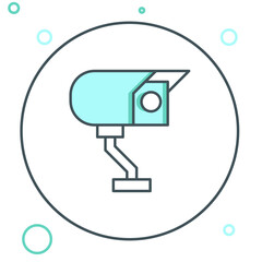 Poster - line security camera icon isolated on white background. colorful outline concept. vector