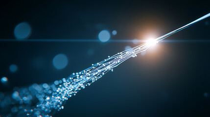 Poster - Dynamic light beam emission digital realm abstract visualization dark background futuristic concept