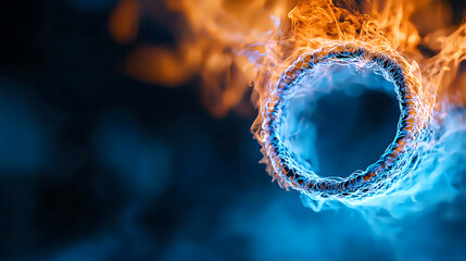 Poster - Captivating fire and ice ring visualization digital art creation abstract background eye-catching design