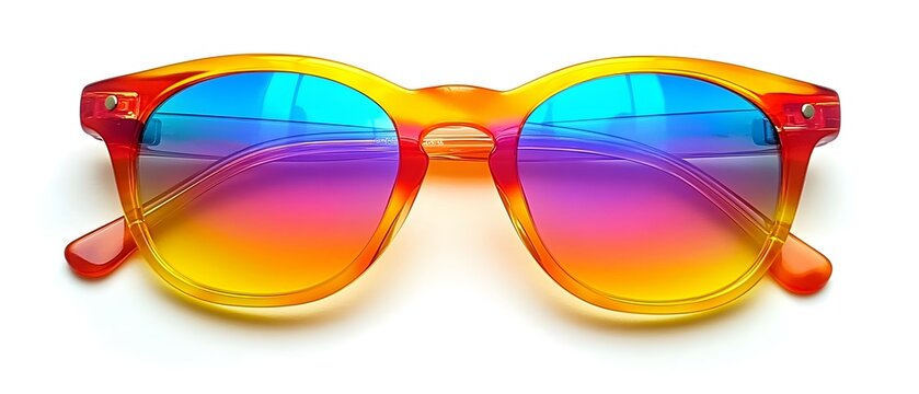 Colorful gradient sunglasses for summer style.