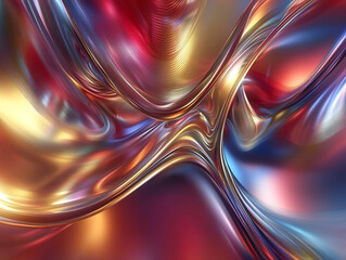 Poster - Colorful Abstract Waves Flowing Gracefully in a Dynamic Composition