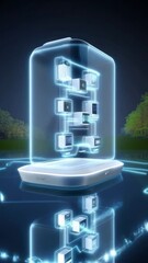Poster - Futuristic smart home system showcasing advanced technology and innovation in a sleek design