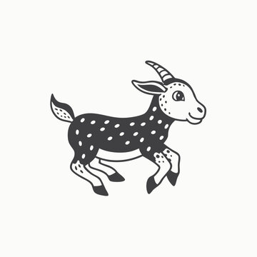 Cute goat cartoon vector cartoon illustration isolated on white background