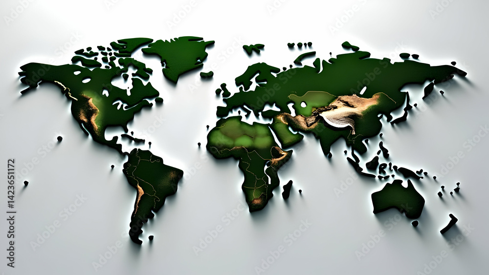 3D Puzzle Earth: Vivid Continents Interlocking as a Symbol of Global ...