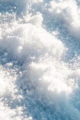 Poster - Sunlight sparkling on fresh white snow closeup