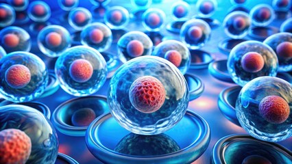 Poster - Blue Stem Cell Stages in Gigapixel Style with Standard V2 Detail