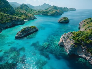 Wall Mural - breathtaking tropical archipelago with vibrant blue and green waters