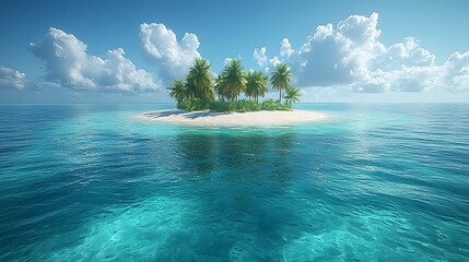 Wall Mural - tropical island paradise surrounded by turquoise waters