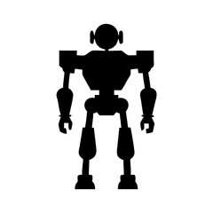 Poster - Silhouette of a black robot android illustration for ai technology and futuristic design concept