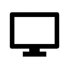 Poster - Black and white computer monitor vector graphic for design projects and presentations online use icon