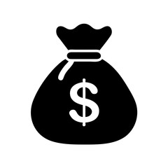 Poster - Money bag icon vector illustration of a sack with dollar sign for finance and investment theme