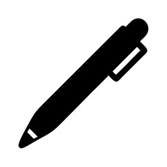 Poster - Black pen vector illustration for writing, drawing, and office supply graphic design projects and education