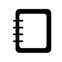 Poster - Black notebook icon vector illustration for note taking diary and personal organizer design needs