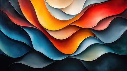 Poster - Colorful Abstract Waves Flowing in Rhythmic Harmony