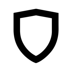 Poster - Shield icon vector graphic for security and protection symbol in black and white design asset