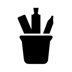 Poster - Vector graphic of a pen holder with pens markers and ruler for office and school supplies