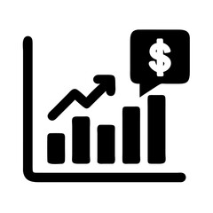 Poster - Financial growth chart with dollar sign showing increase in profit and investment income success