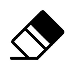 Poster - Eraser tool icon vector illustration for graphic design and education purposes black and white