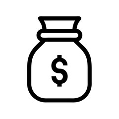 Poster - Money bag icon vector illustration financial wealth investment cash savings earnings income profit concept